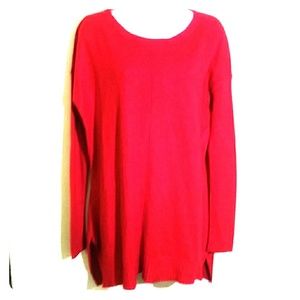 A.N.A. tunic long sweater long sleeve red LG